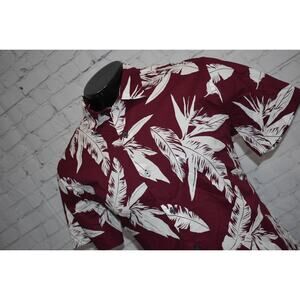 Express Hawaiian Style Shirt Mens Size Large Stretch Floral Cotton  NEW